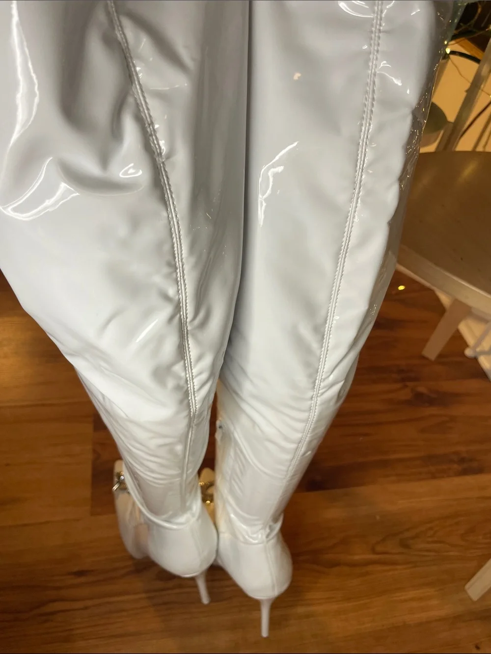 EGO White Over-the-Knee Stiletto Boots